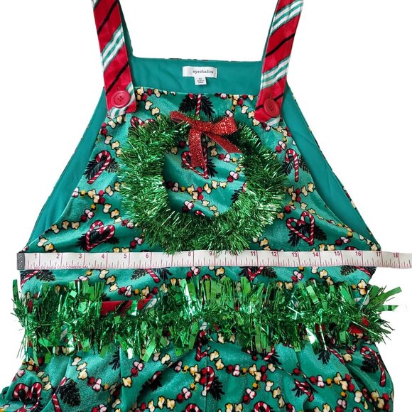 Eyeshadow Christmas womens Jumpsuit size medium Green color straight leg nwot - Picture 4 of 13